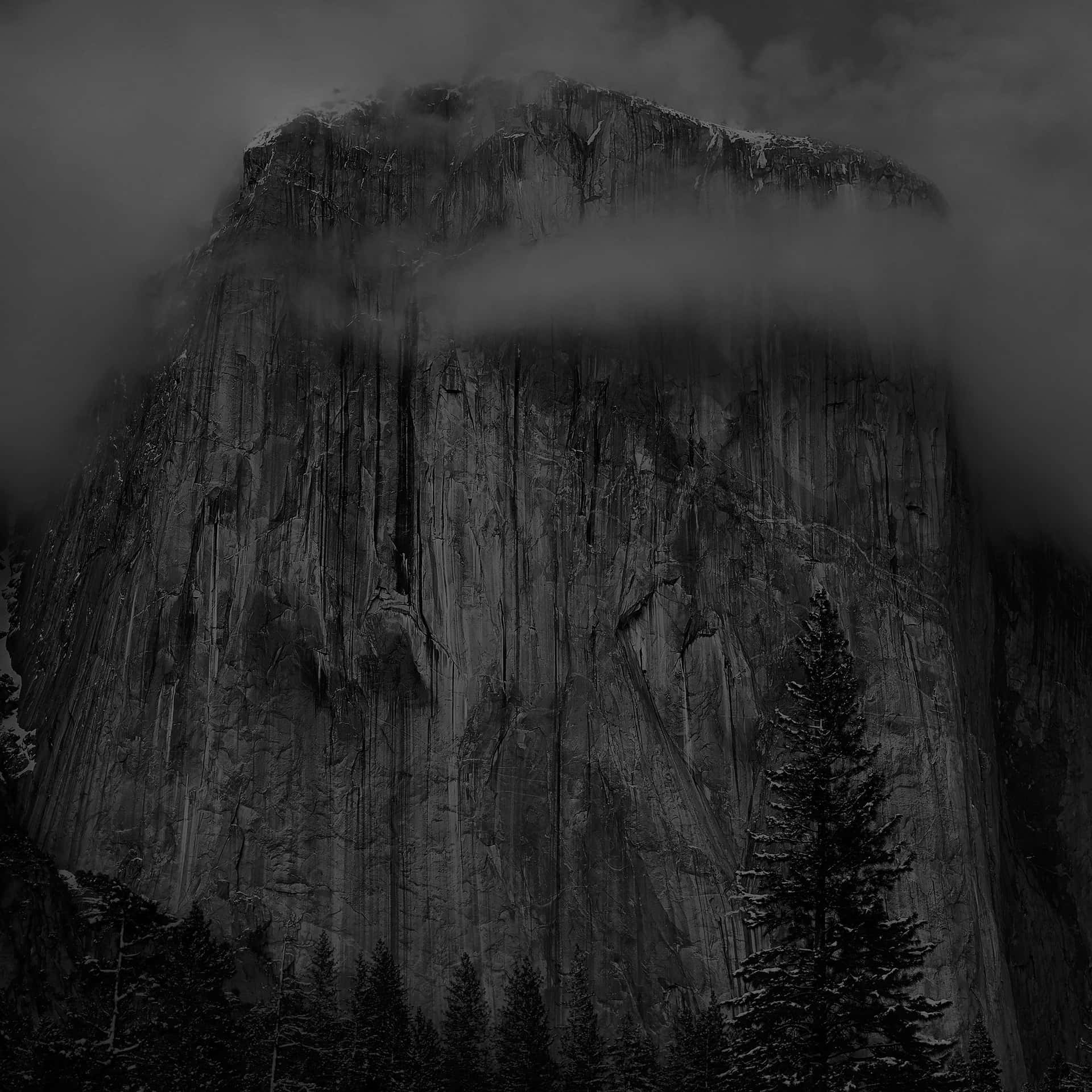 Ipadnegro Con Montañas Del Parque Nacional Yosemite Fondo de pantalla