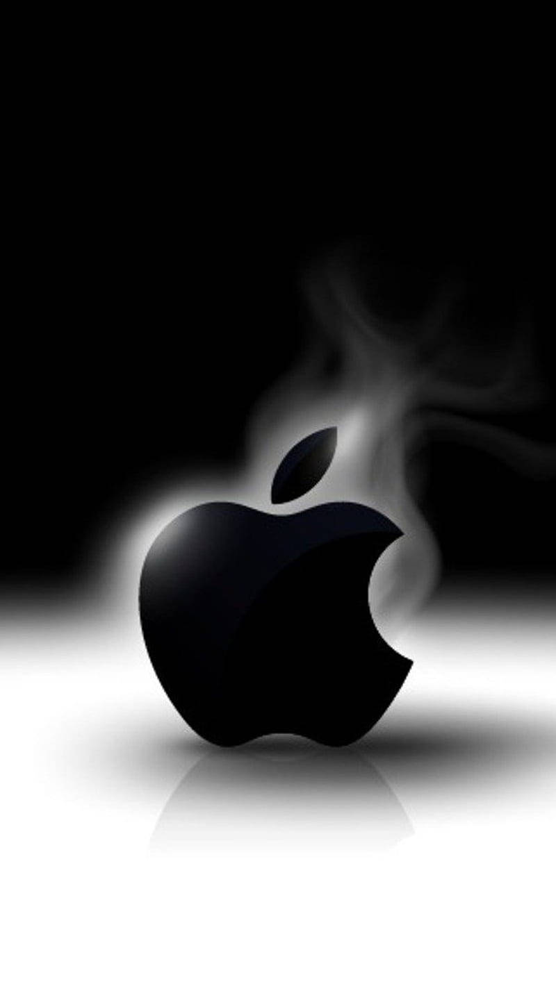 Black Iphone Apple Logo Smoking Picture