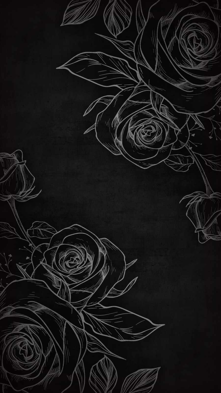 Unalavagna Nera Con Delle Rose Disegnate Su Di Essa