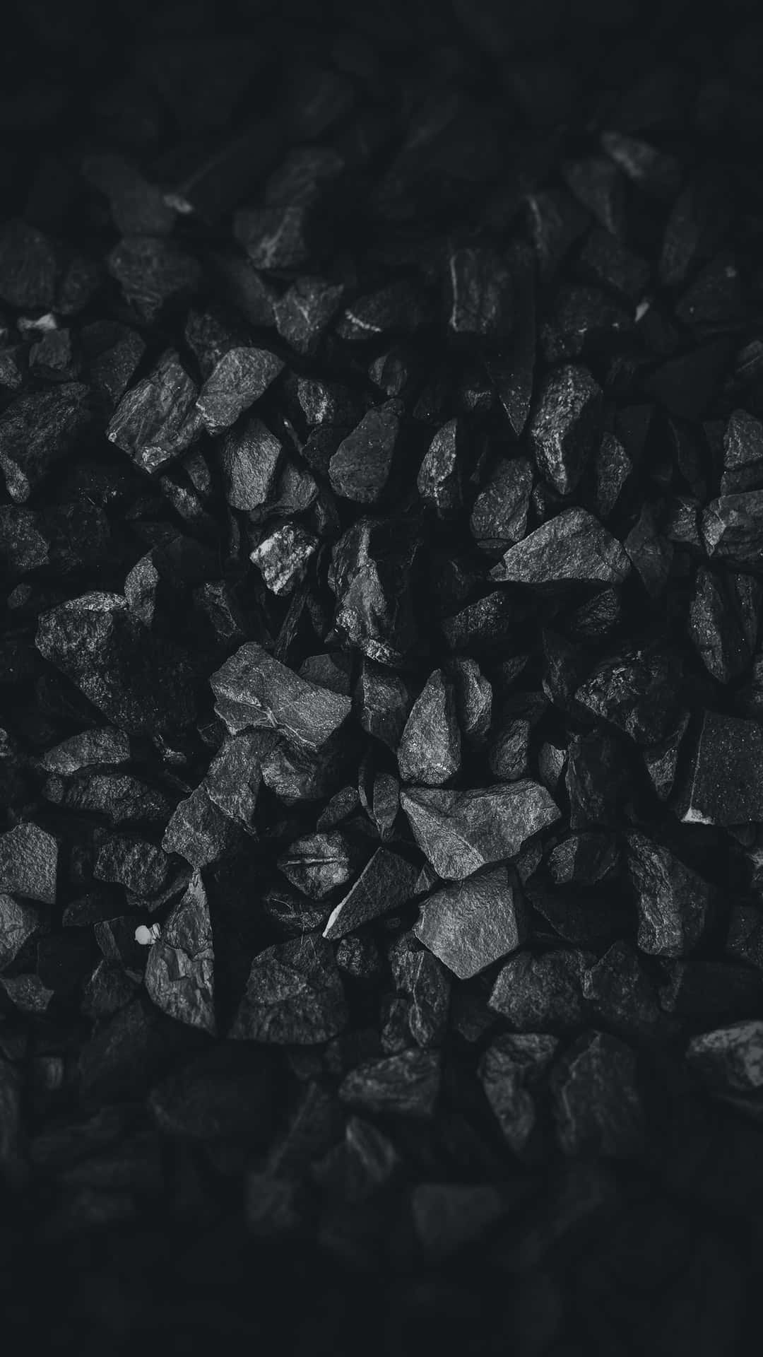 Black And White Photo Of A Pile Of Rocks
