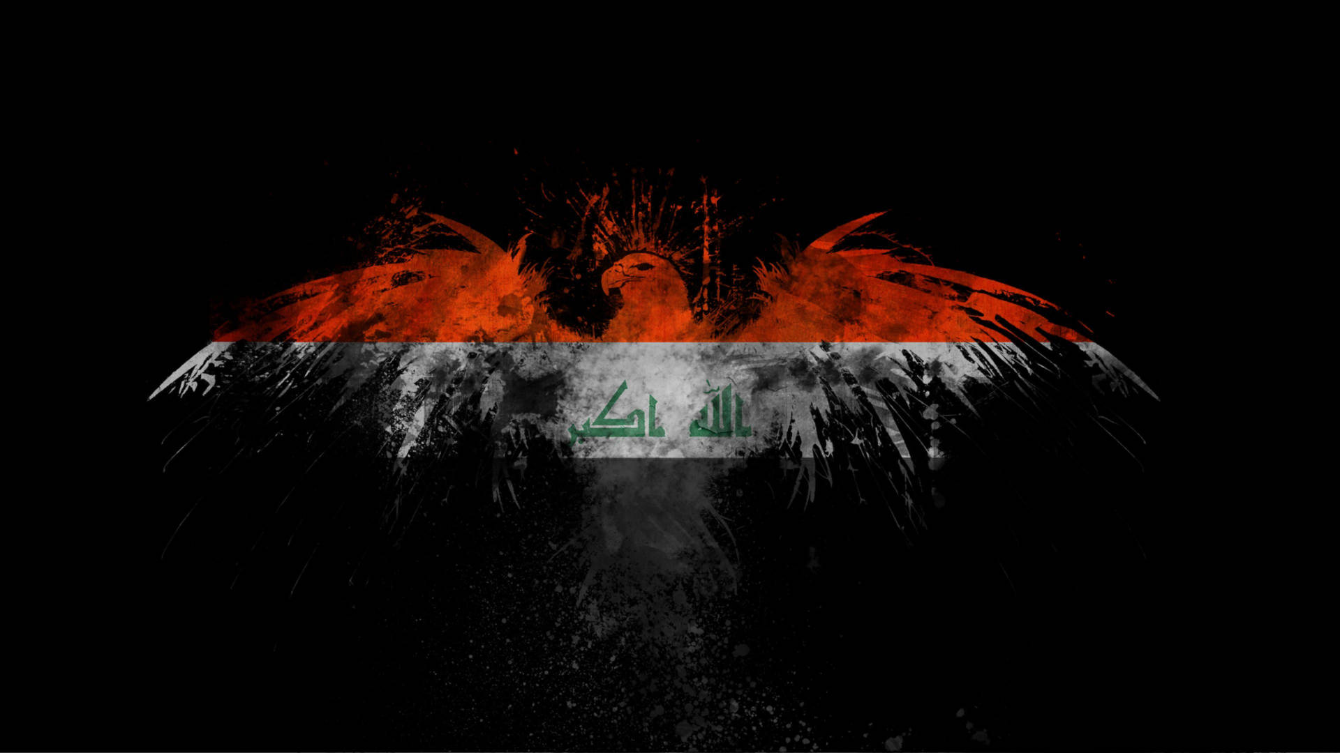 Black Iraq Eagle Flag