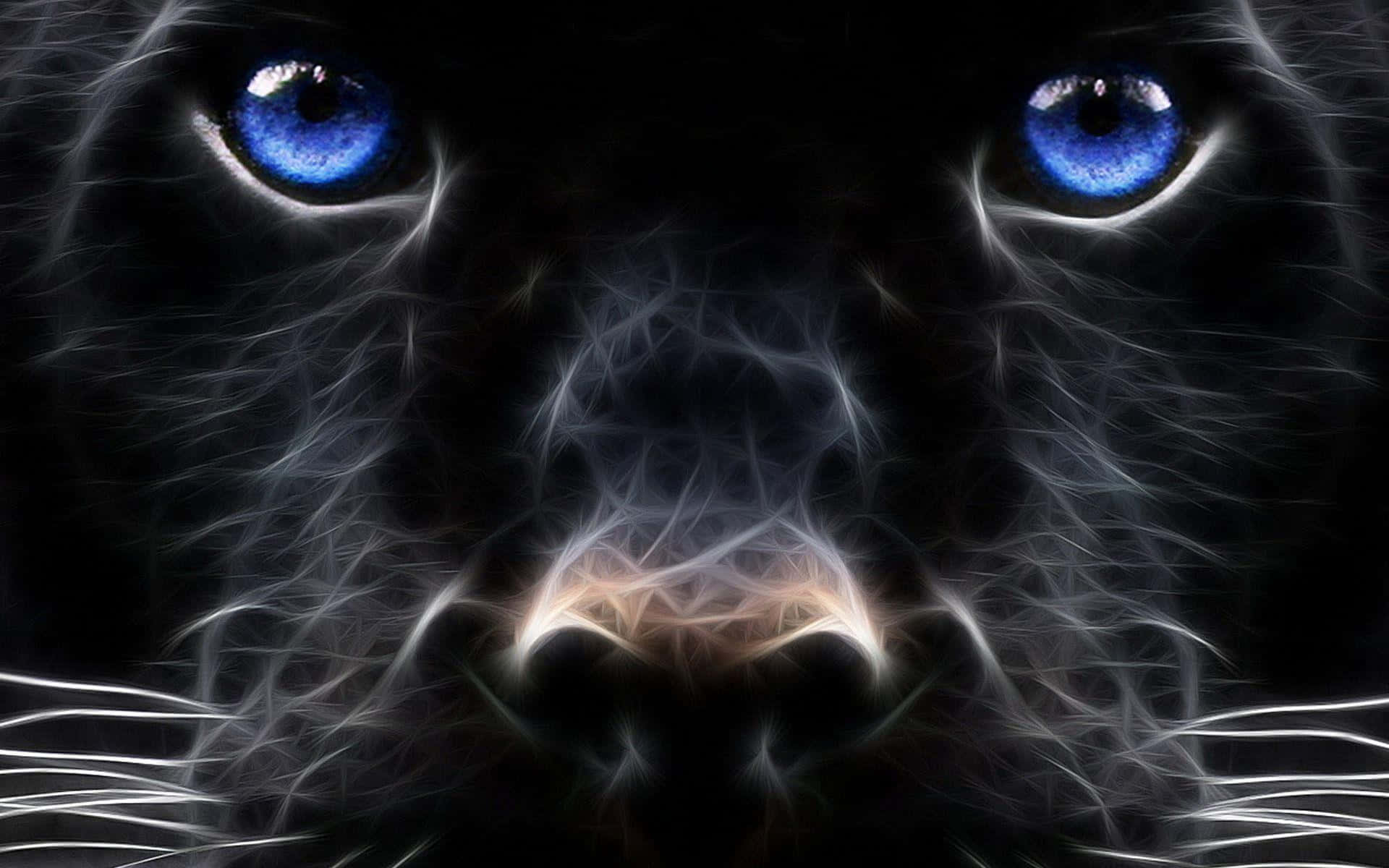 A Black Panther With Blue Eyes Wallpaper