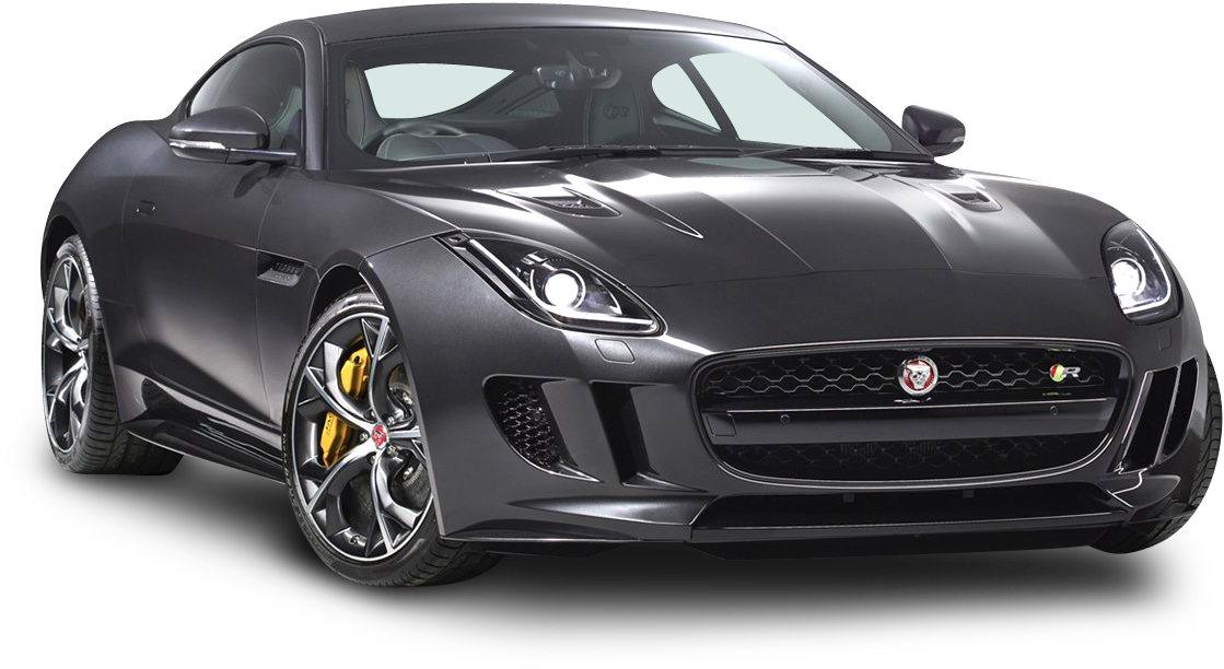 Black Jaguar F Type Coupe Sports Car PNG