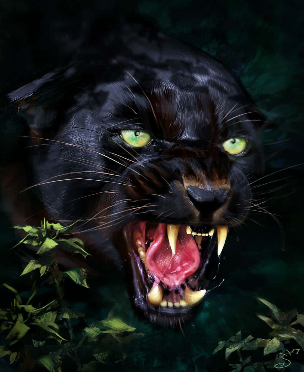 Jaguarnegro Majestuoso Fondo de pantalla