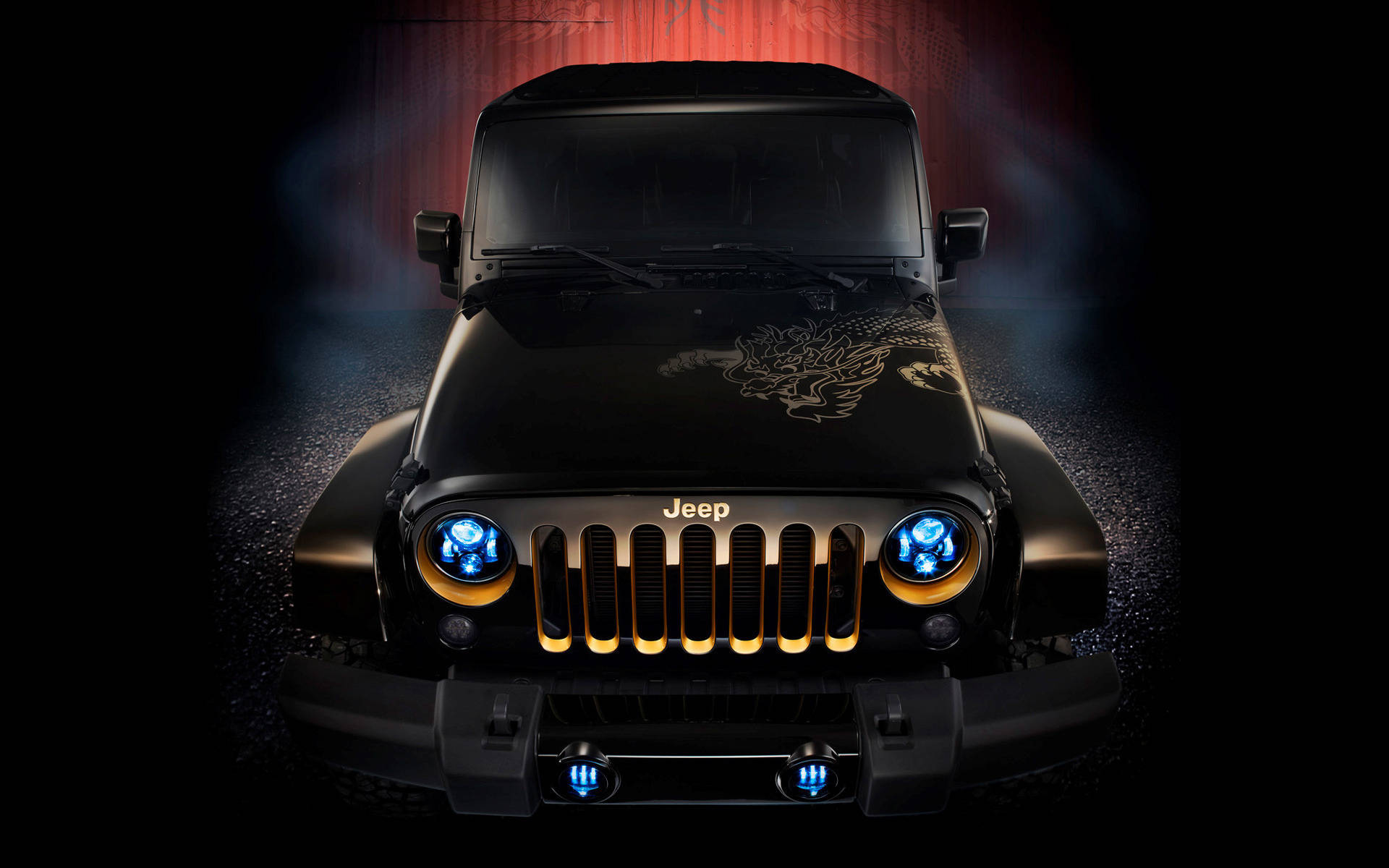 Black Jeep Dragon Background