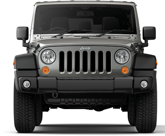 Black Jeep Front View PNG