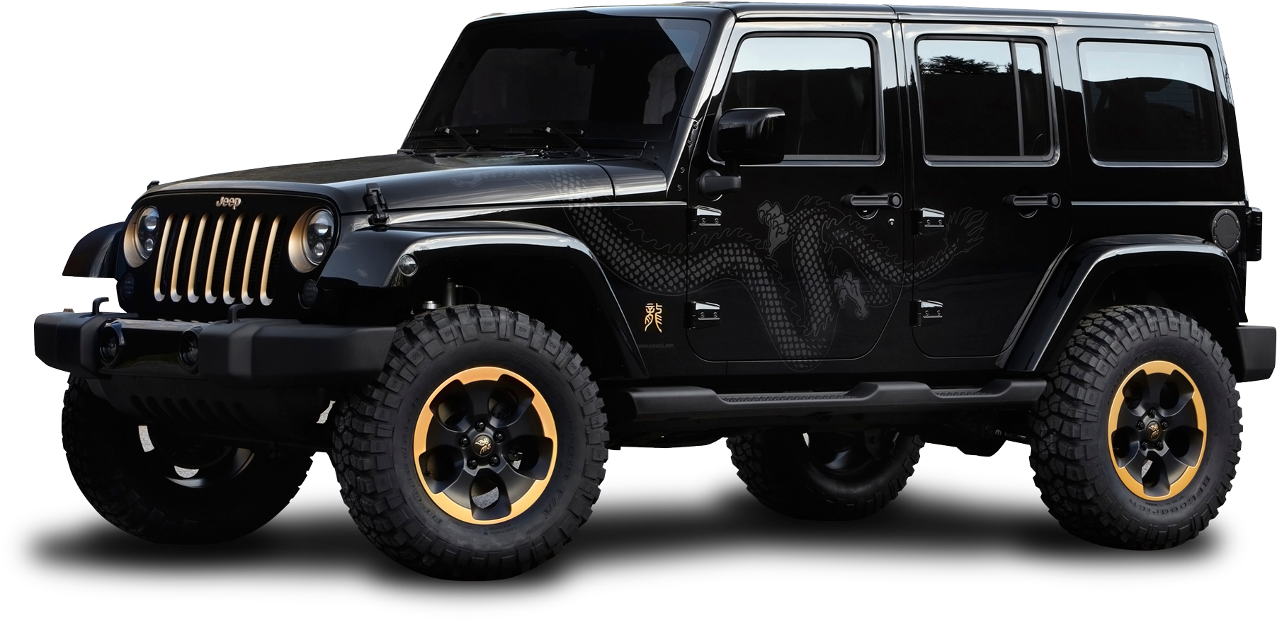 Black Jeep Wrangler Side View PNG