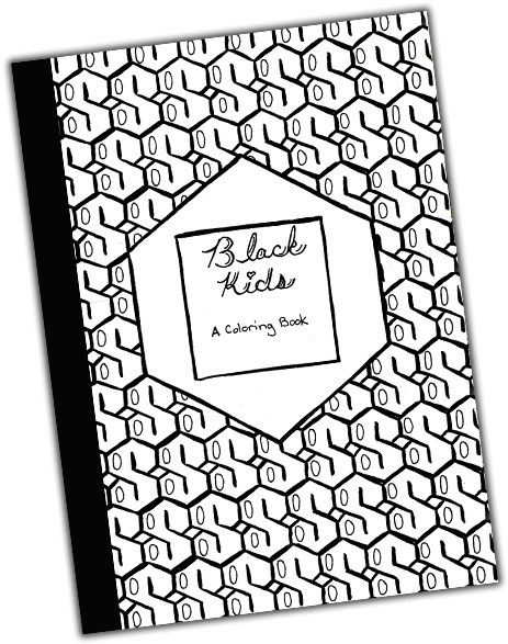 Black Kids Coloring Book Cover PNG