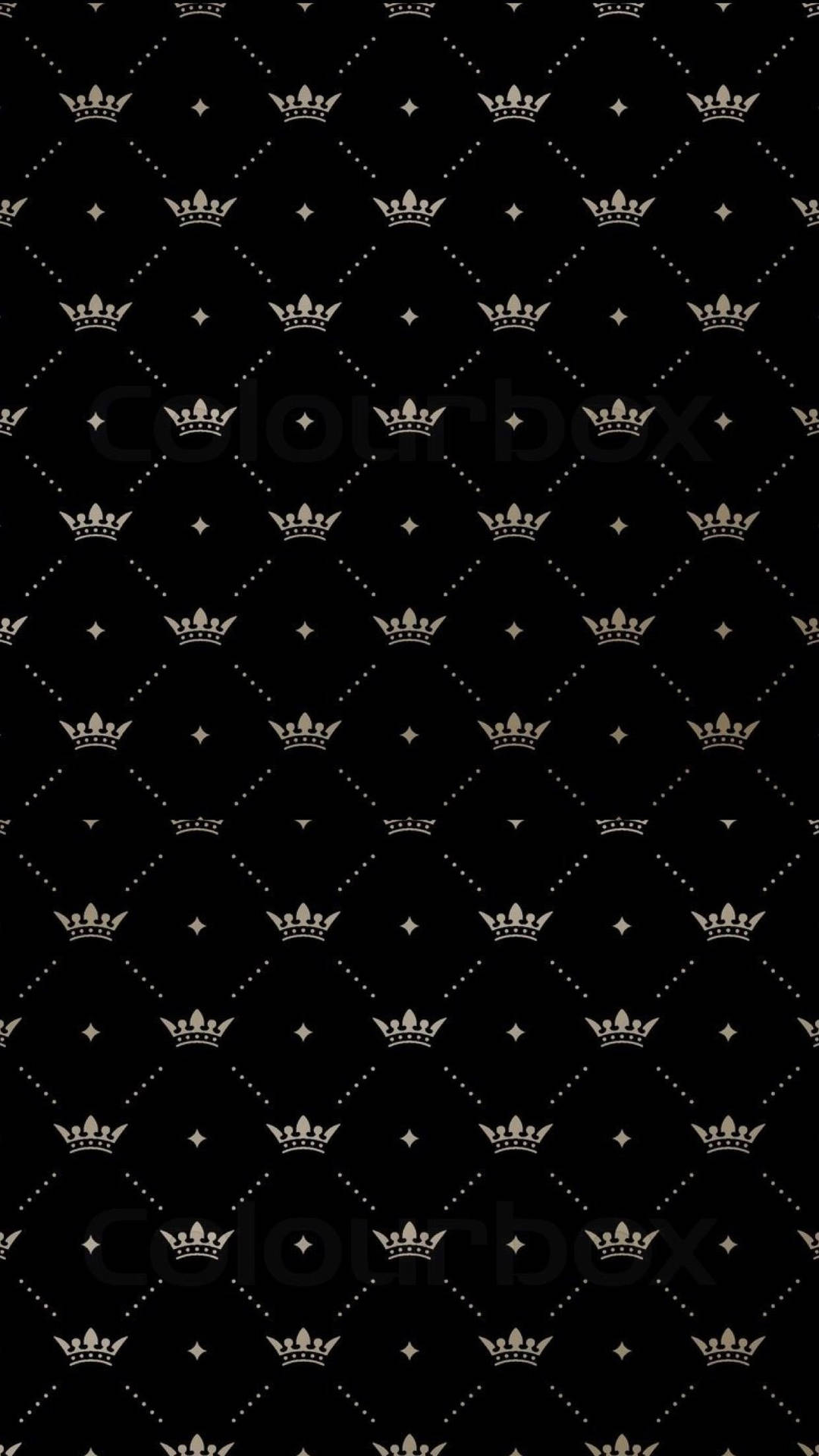 Black King Crown Pattern Wallpaper
