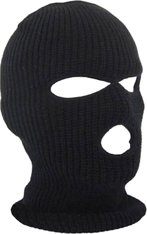 Black Knit Balaclava Ski Mask PNG