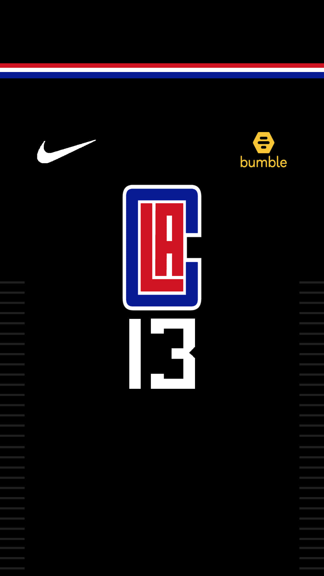 Logotipode Los La Clippers En Negro Con El Número 13 En Arte Digital. Fondo de pantalla