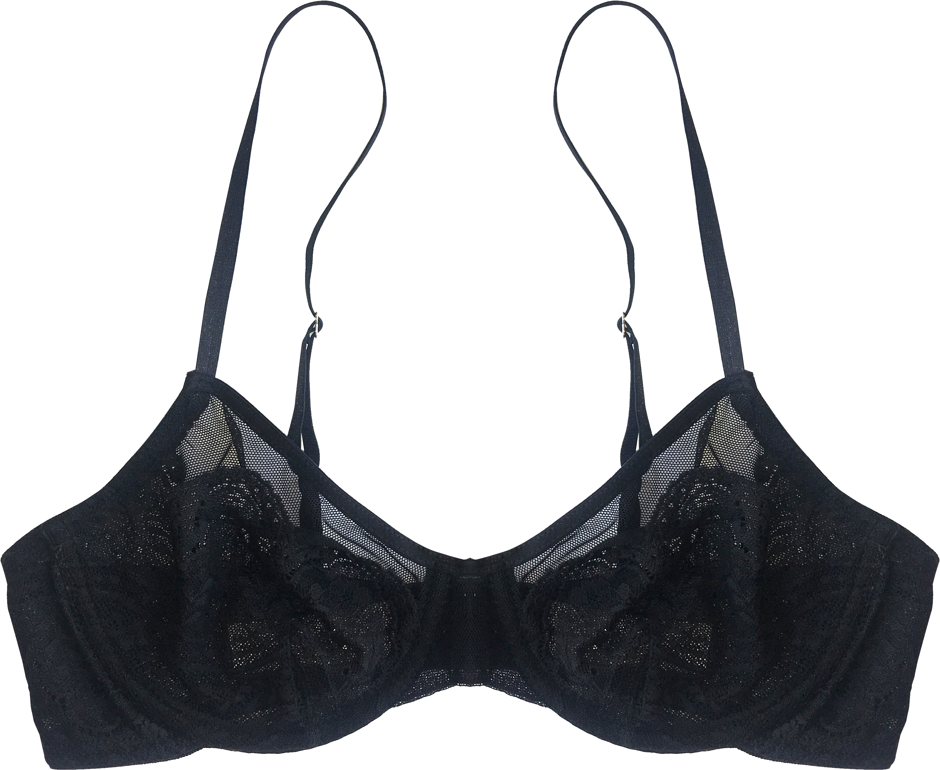 Black Lace Bra Product Image PNG