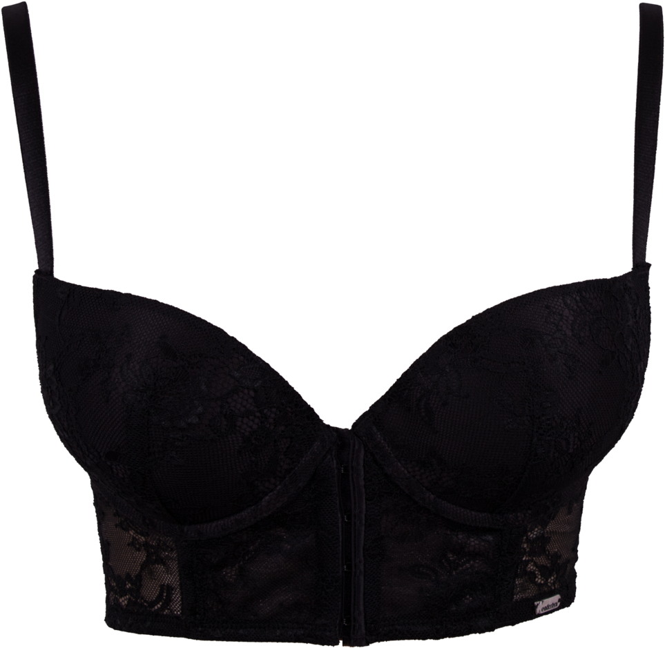 Black Lace Bra Product Photo PNG