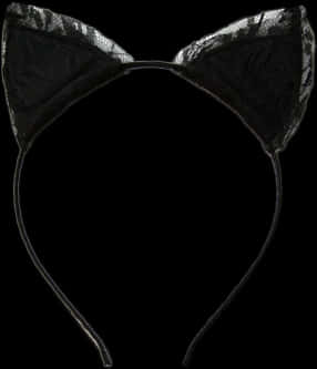Black Lace Cat Ears Headband PNG