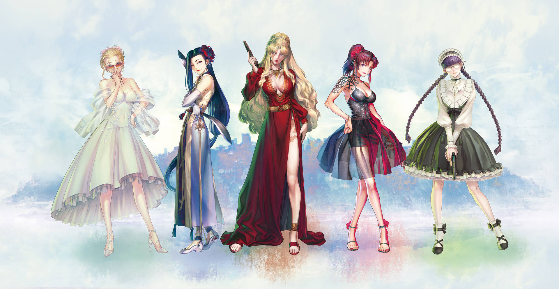 Black Lagoon Female Characters Fanart Wallpaper