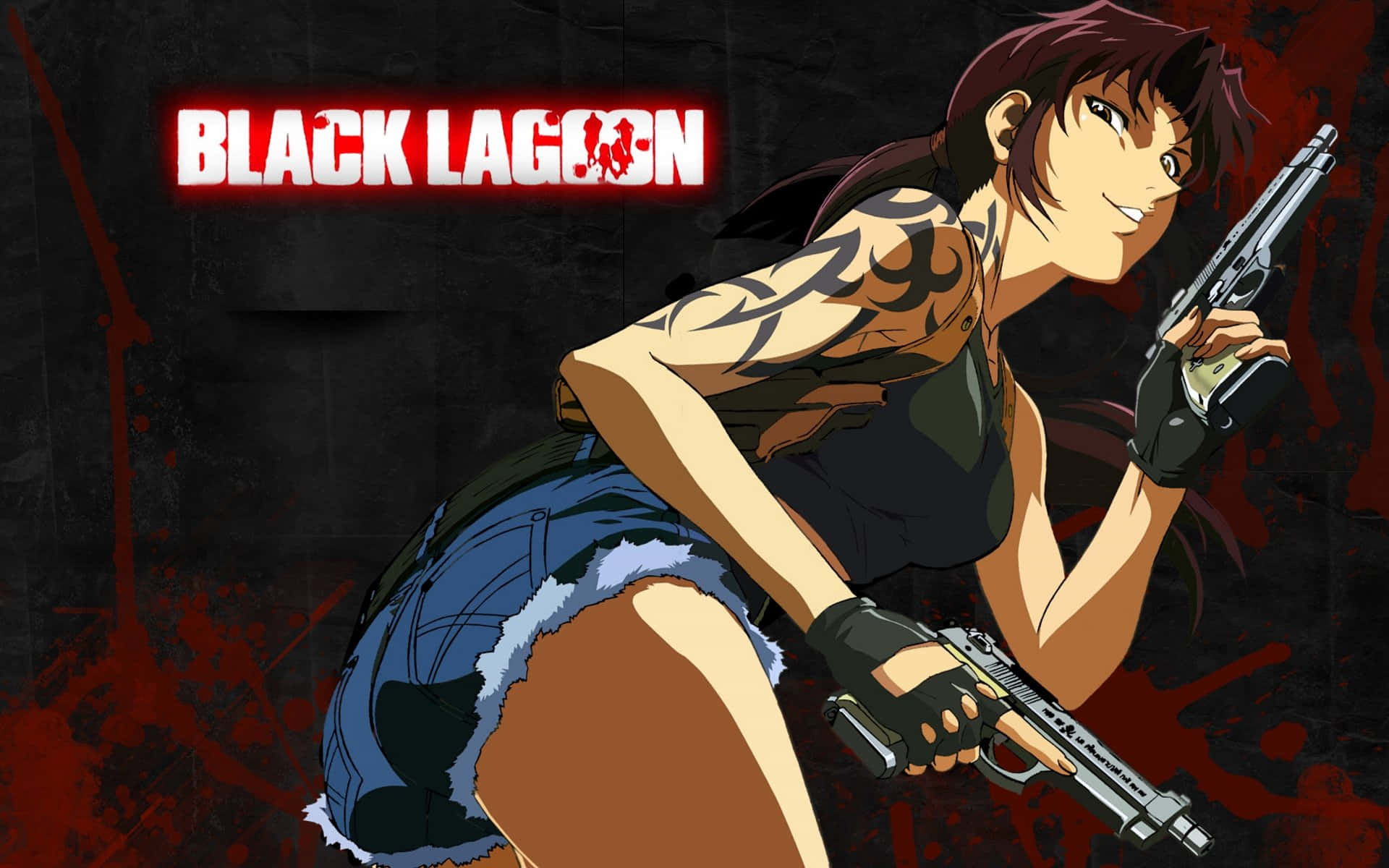 Black Lagoon Revy Actie Pose Achtergrond