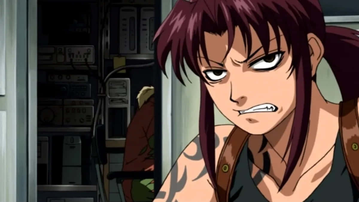 Black Lagoon Revy Irritert Uttrykk Bakgrunnsbildet