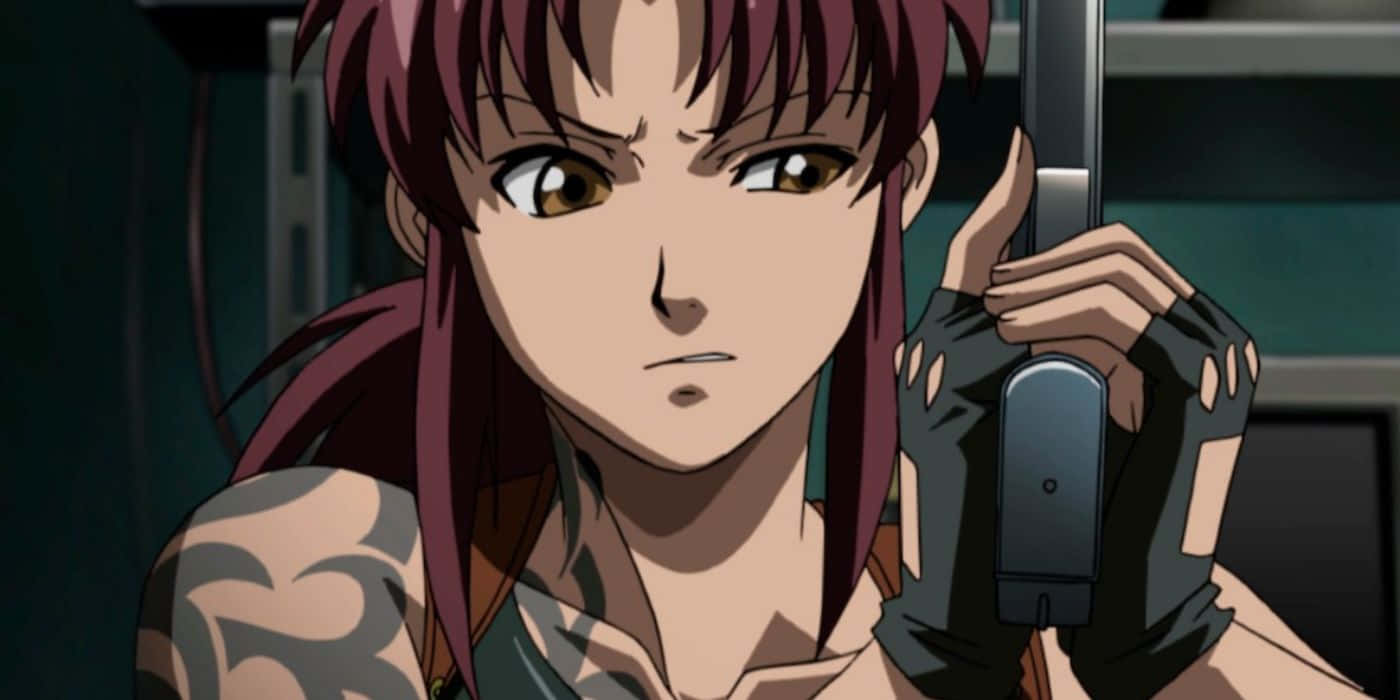 Black Lagoon Revy Intense Blik Achtergrond