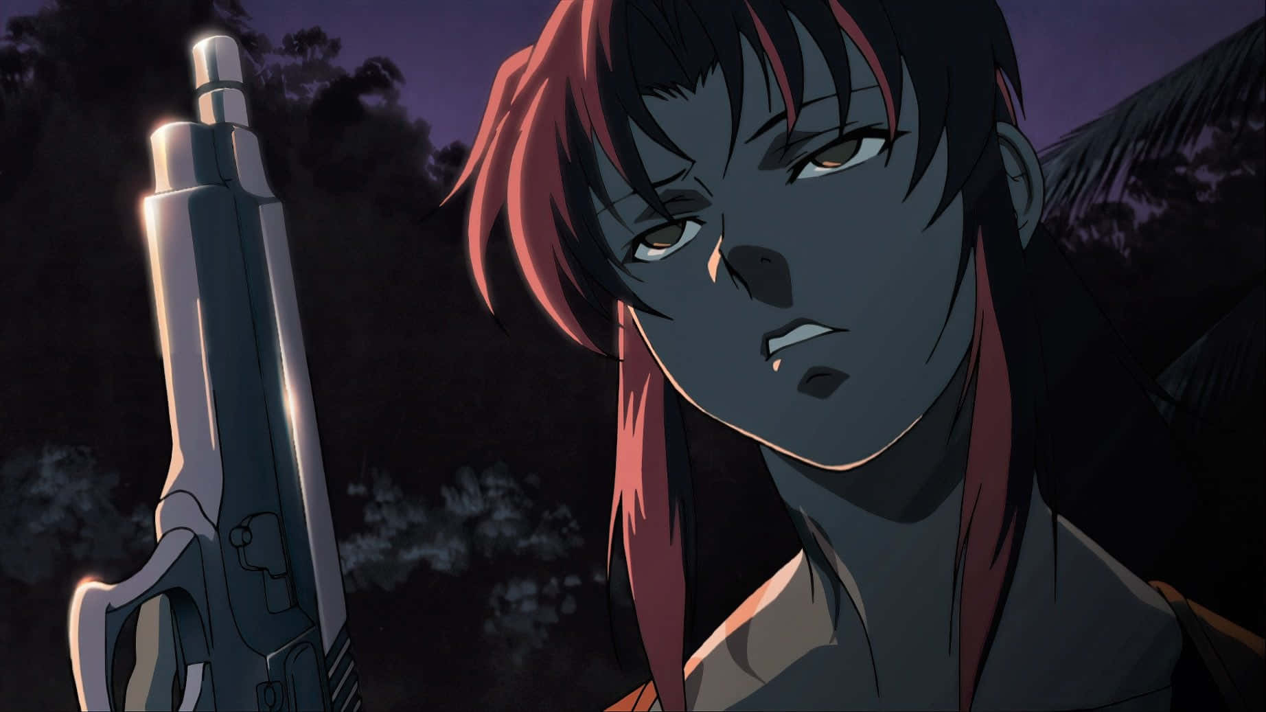 Black Lagoon Revy Med Pistol Bakgrunnsbildet