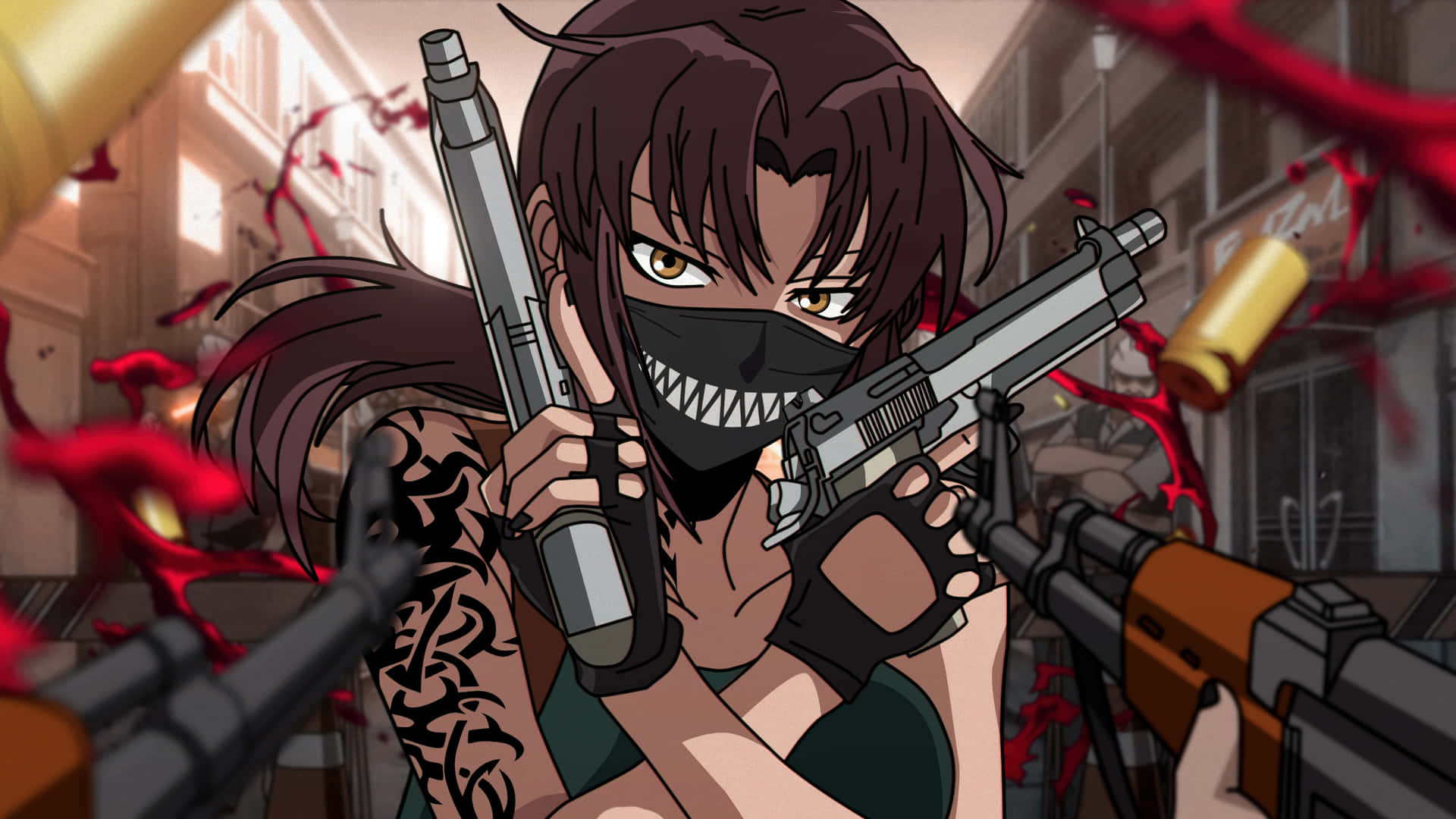 Black Lagoon Revy I Aksjon Bakgrunnsbildet