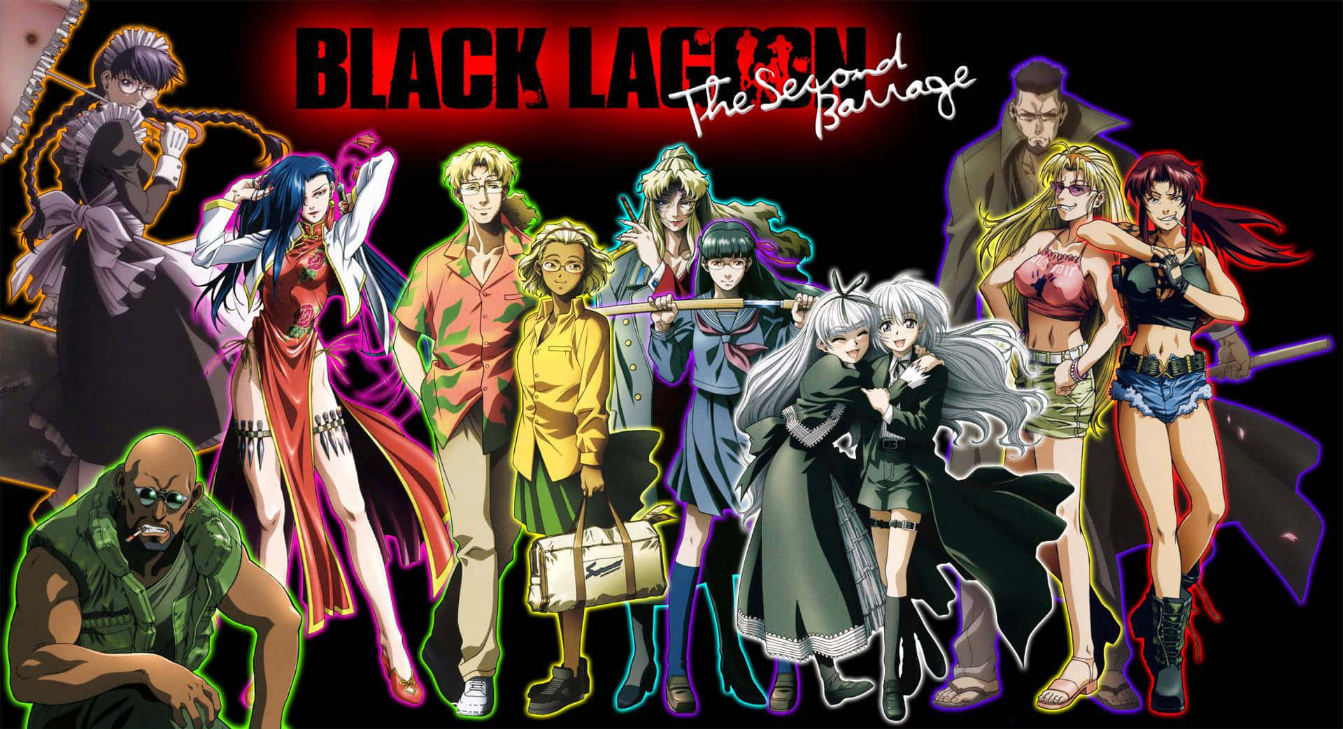 Ligne De Personnages De Black Lagoon - La Deuxième Barrage Fond d'écran