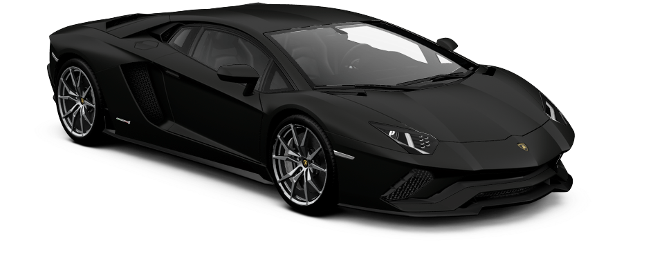 Black Lamborghini Aventador Side View PNG