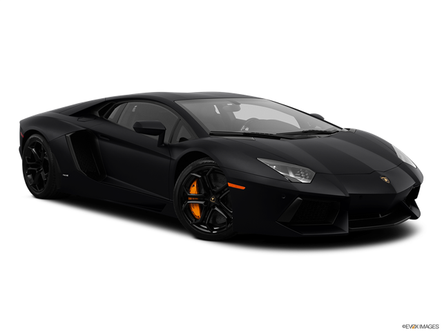 Black Lamborghini Aventador Side View PNG