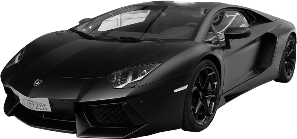 Black Lamborghini Aventador Side View PNG