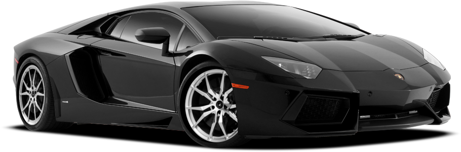 Black Lamborghini Aventador Side View PNG