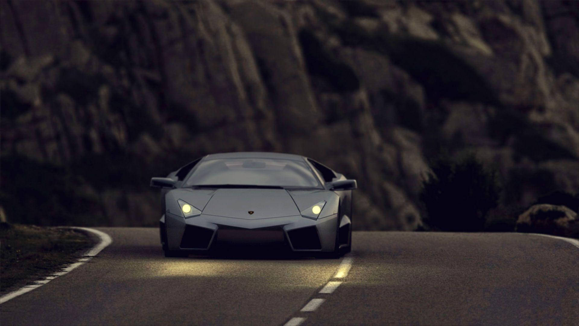 Black Lamborghini On The Road Wallpaper