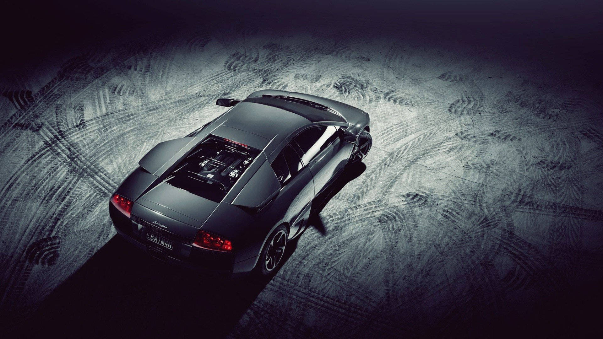 Black Lamborghini Skid Marks Wallpaper