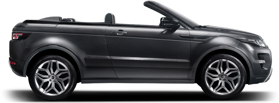 Black Land Rover Evoque Convertible Side View PNG