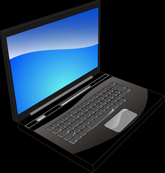 Download Black Laptop Illustration | Wallpapers.com