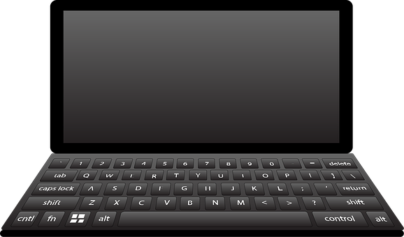 Black Laptop Keyboardand Screen PNG