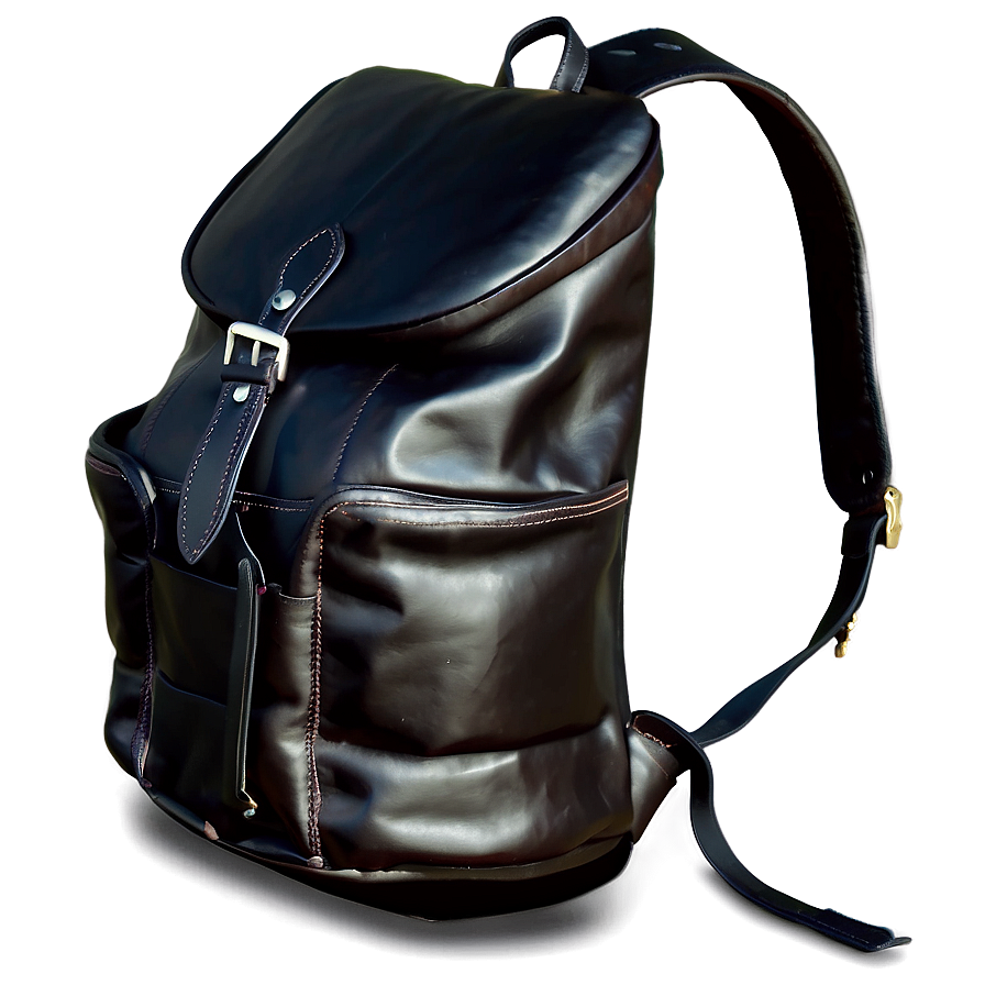 Black Leather Backpack Png Ckh37 PNG