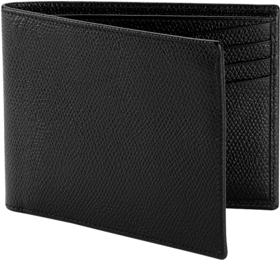 Black Leather Bifold Wallet PNG