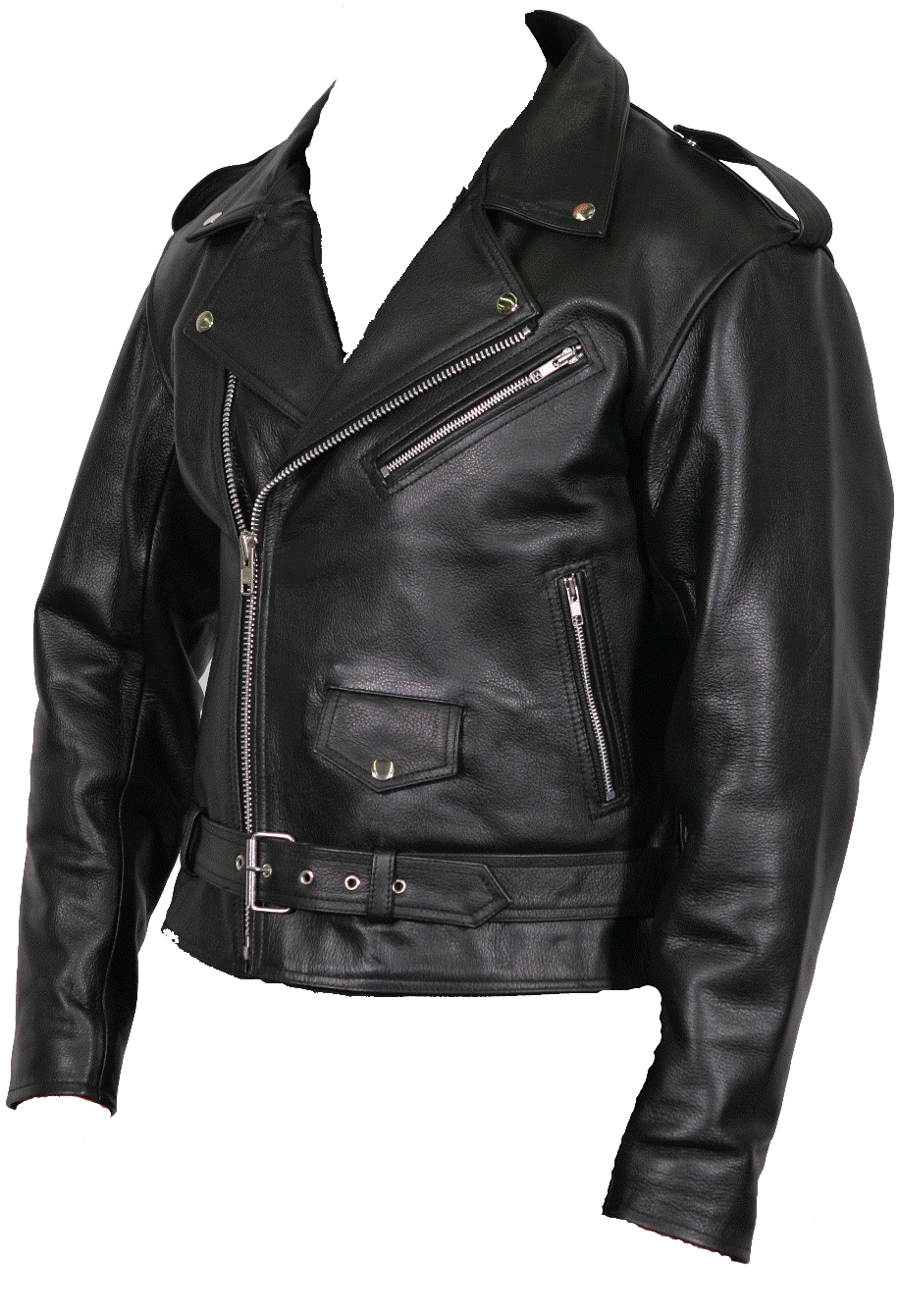 Black Leather Biker Jacket PNG
