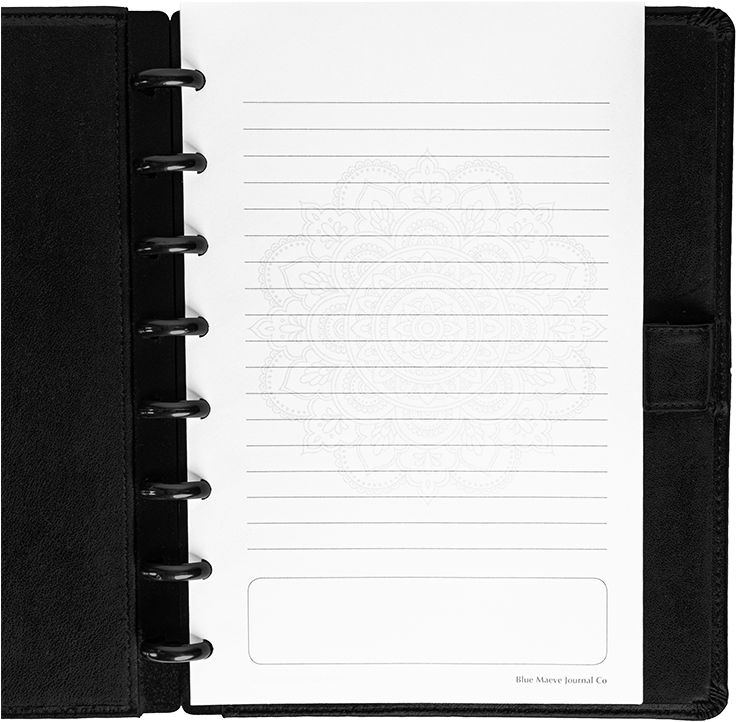 Black Leather Binder Notebook Paper PNG
