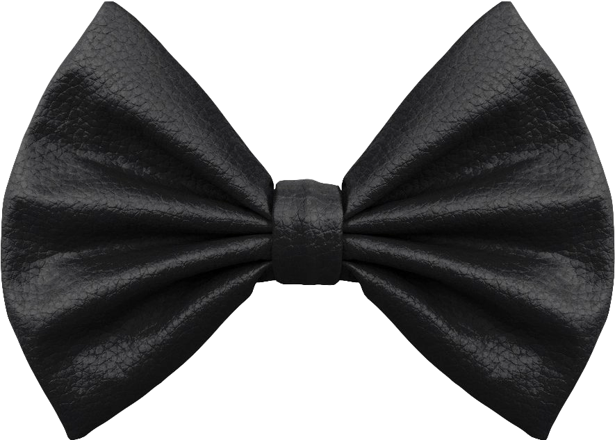Black Leather Bow Tie PNG