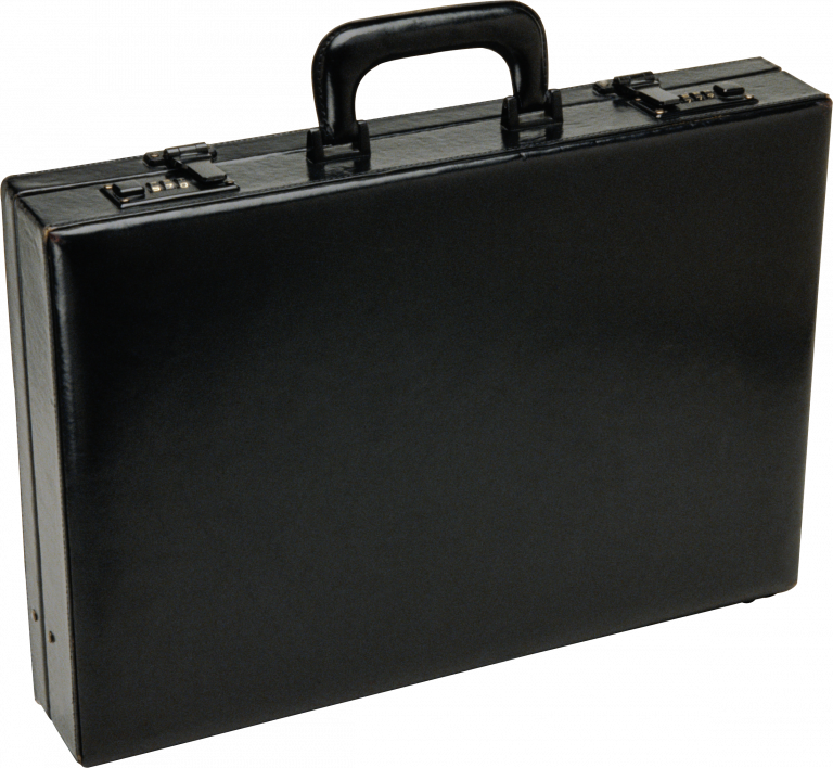 Black Leather Briefcase Isolated PNG