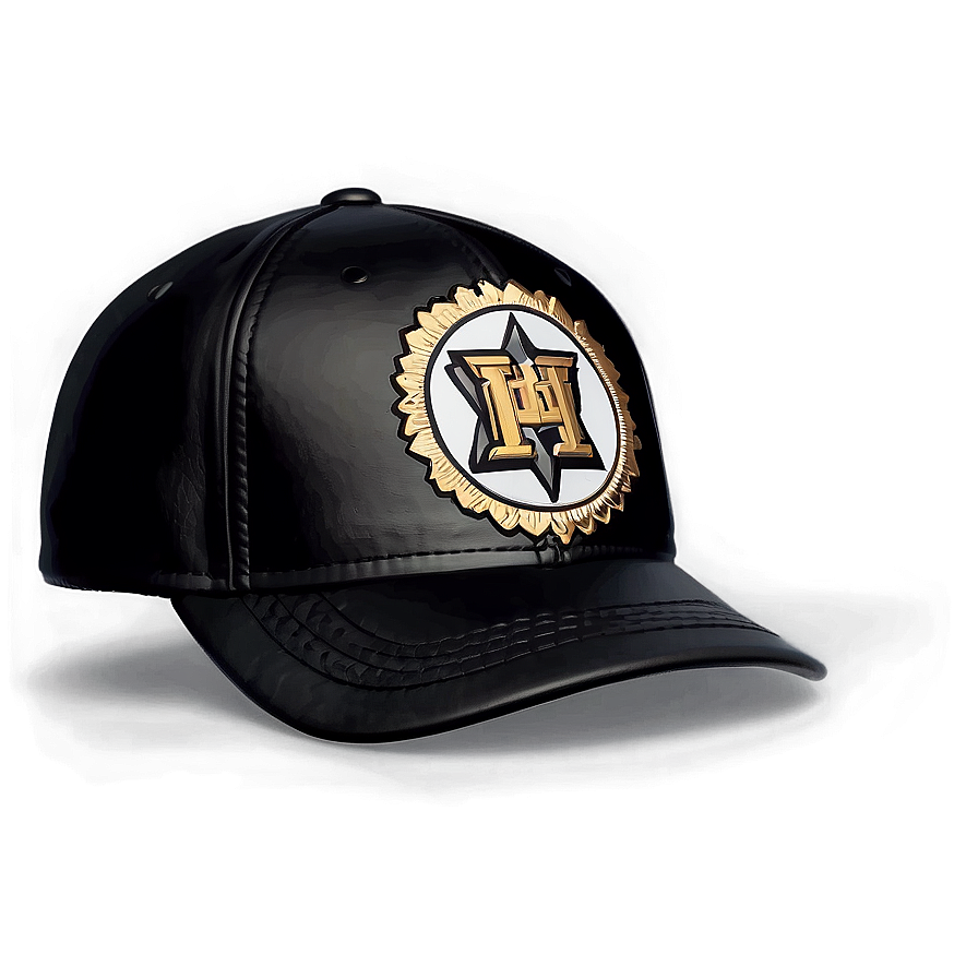 Black Leather Cap Png 06252024 PNG