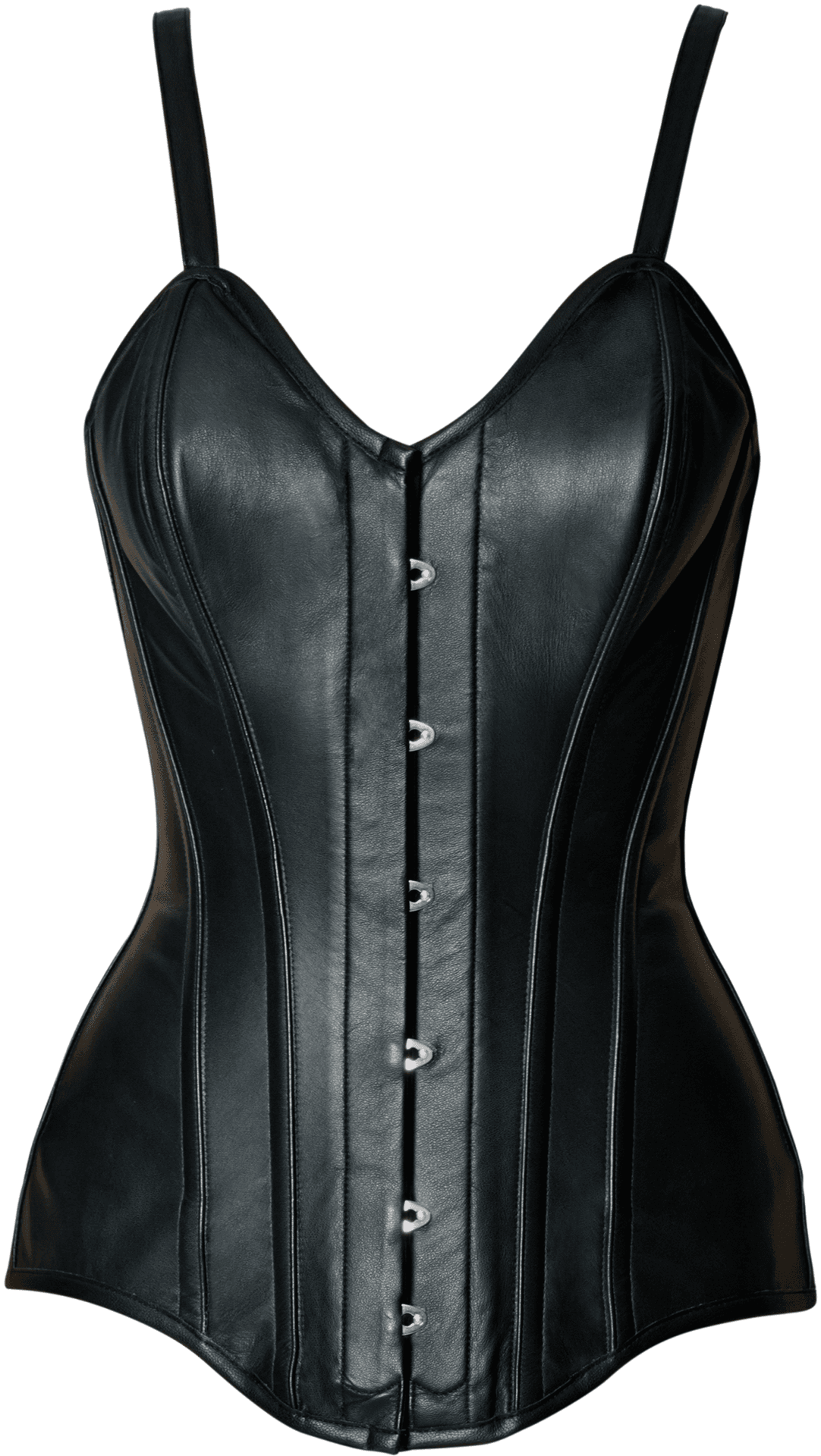 Black Leather Corset Lingerie PNG