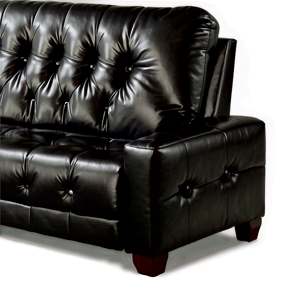 Black Leather Couch Png Sbo94 PNG