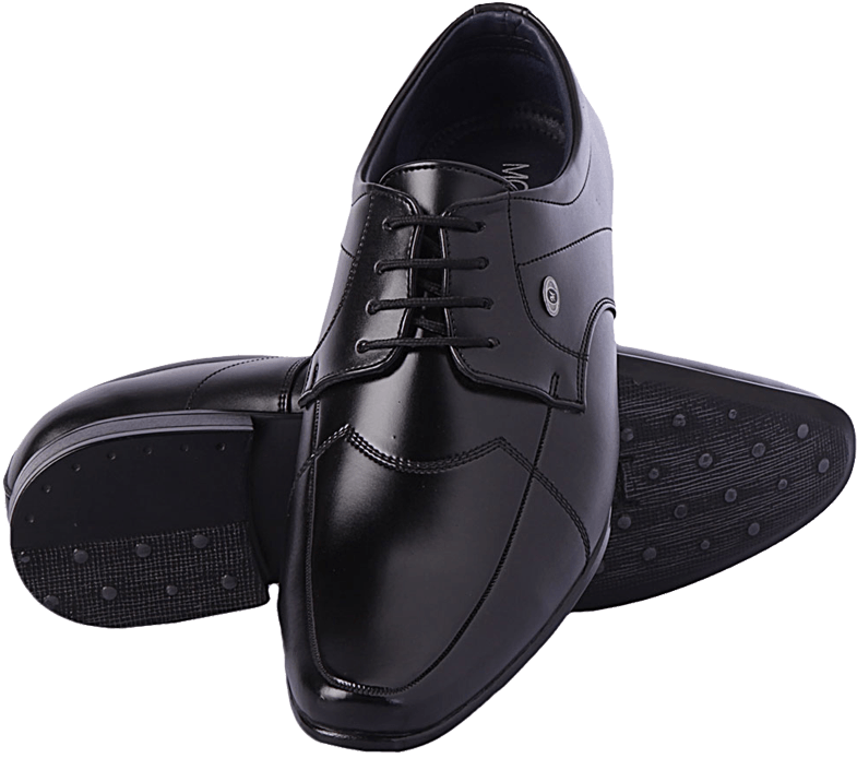 Black Leather Dress Shoes Men PNG