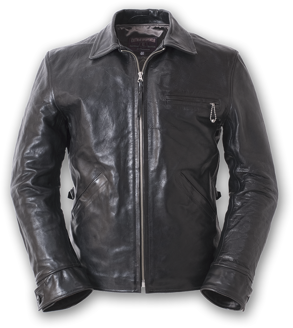 Black Leather Jacket Classic Style PNG
