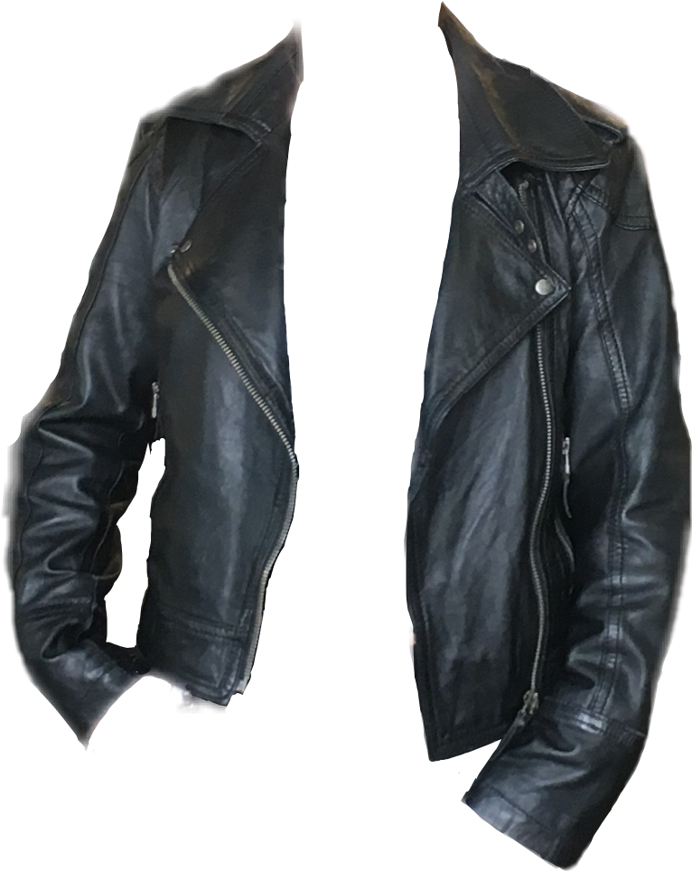 Black Leather Jacket Floating Effect PNG