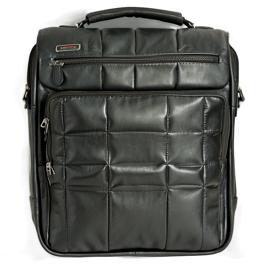 Black Leather Laptop Bag Png Aaj PNG