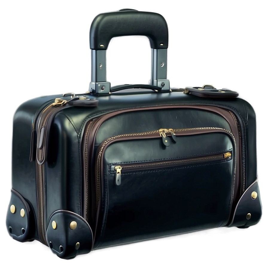 Black Leather Luggage Png Llc PNG