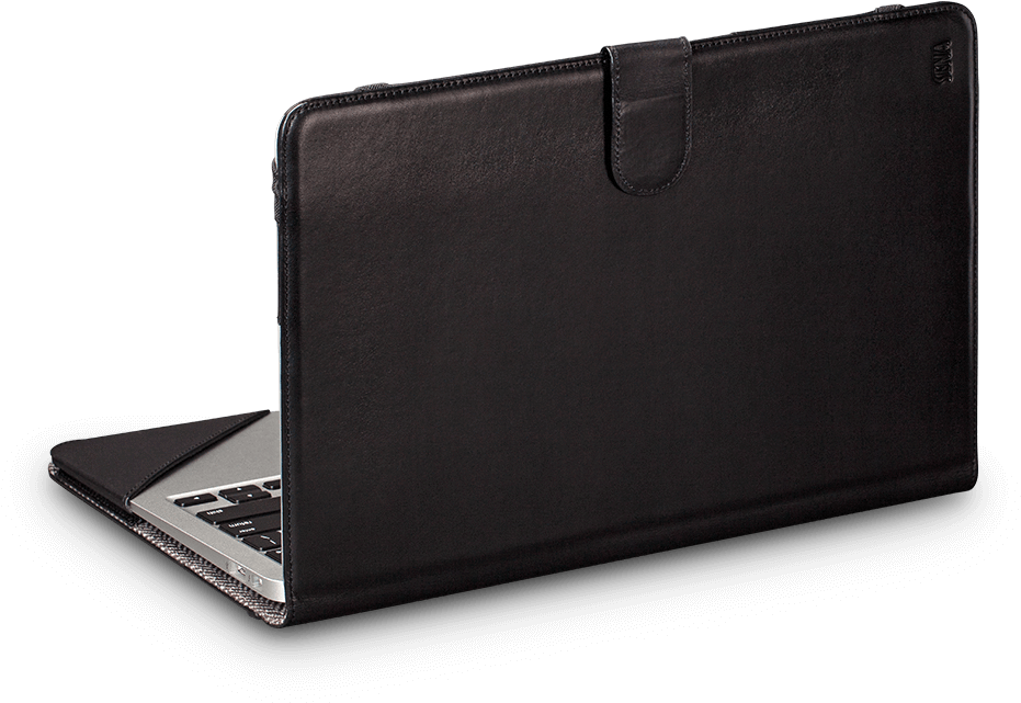 Black Leather Mac Book Case PNG