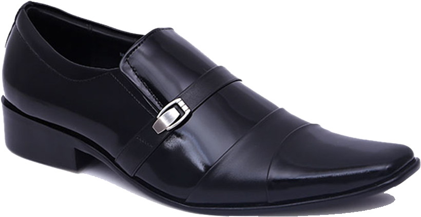 Black Leather Mens Dress Shoe PNG